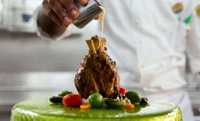 Een bereide lam op de Anthem of the Seas